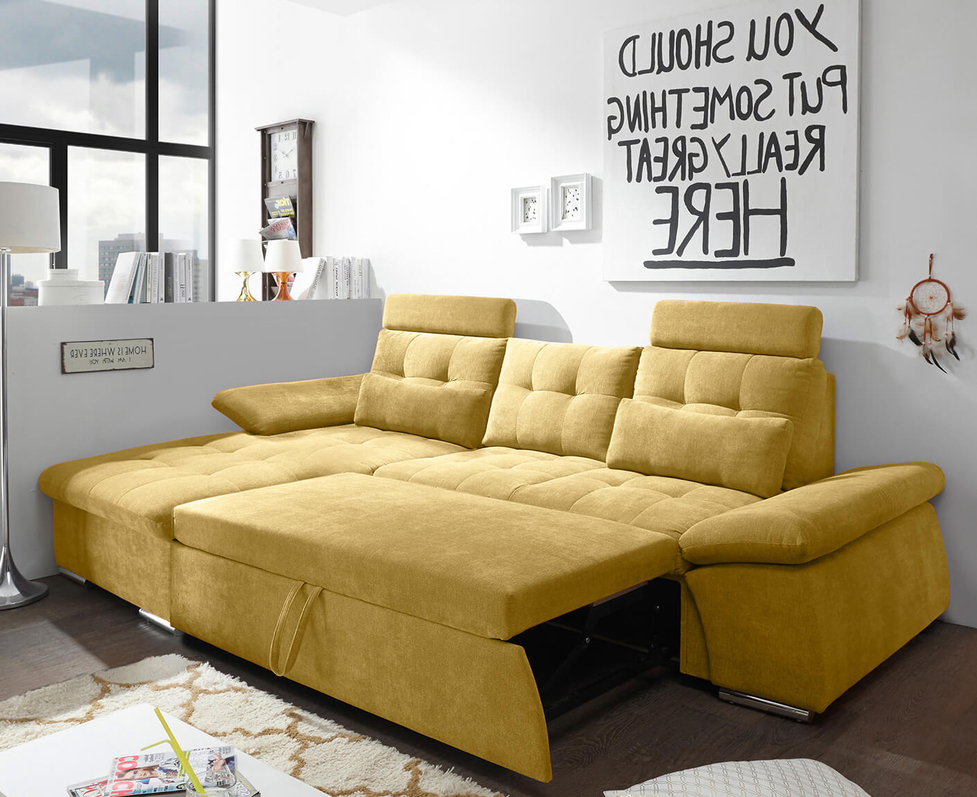 Nalo Ecksofa Longchair 268x170 cm, mit Schlaffunktion