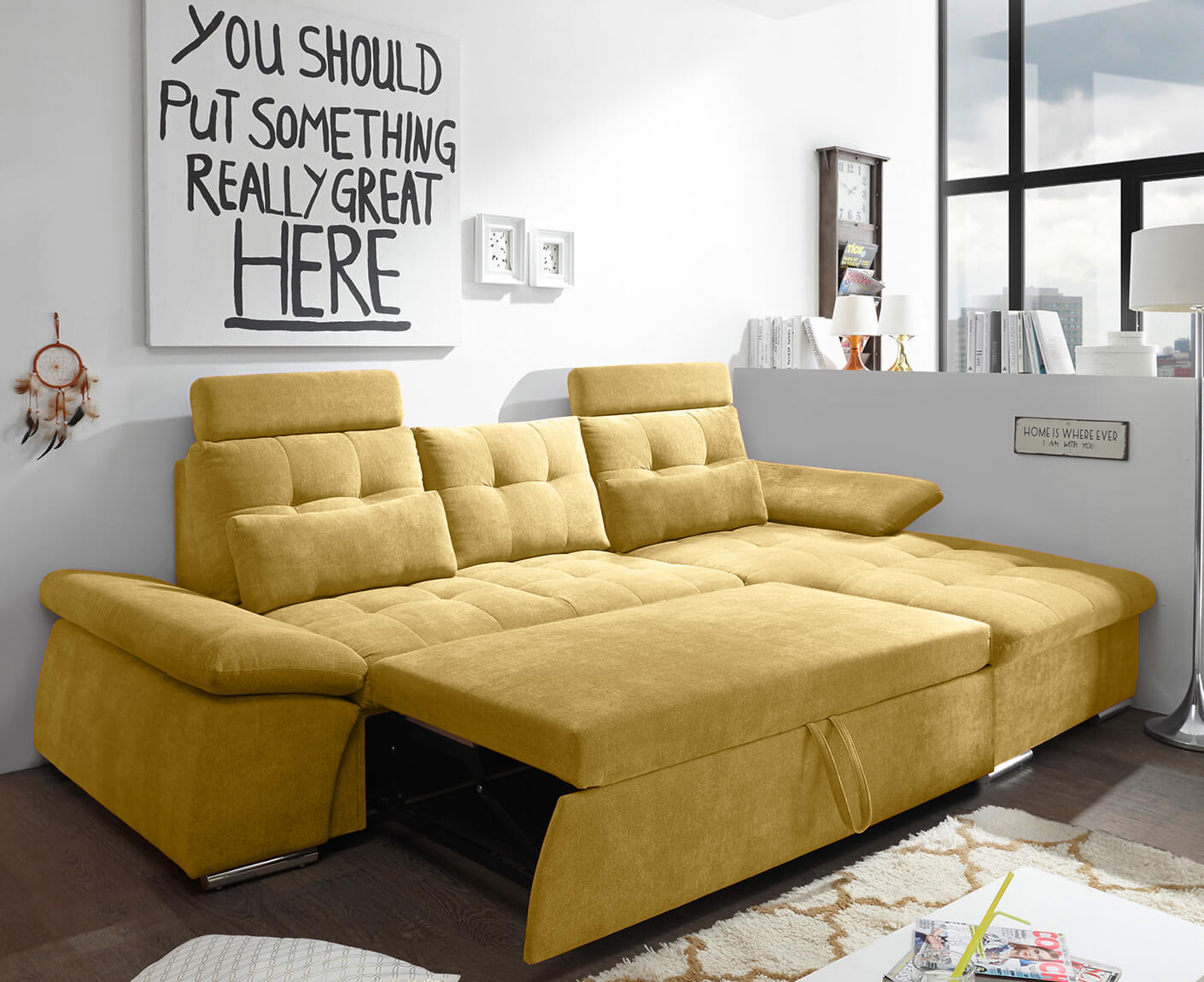 Nalo Ecksofa Longchair 268x170 cm, mit Schlaffunktion