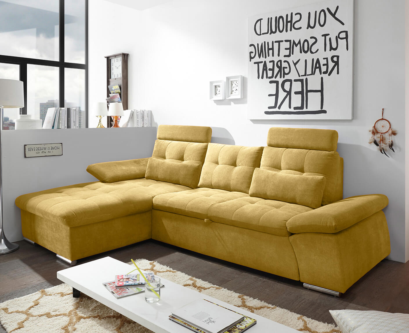 Nalo Ecksofa Longchair 268x170 cm, mit Schlaffunktion