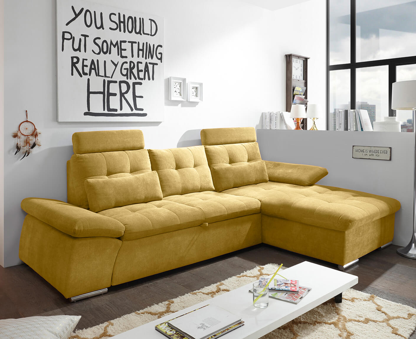 Nalo Ecksofa Longchair 268x170 cm, mit Schlaffunktion