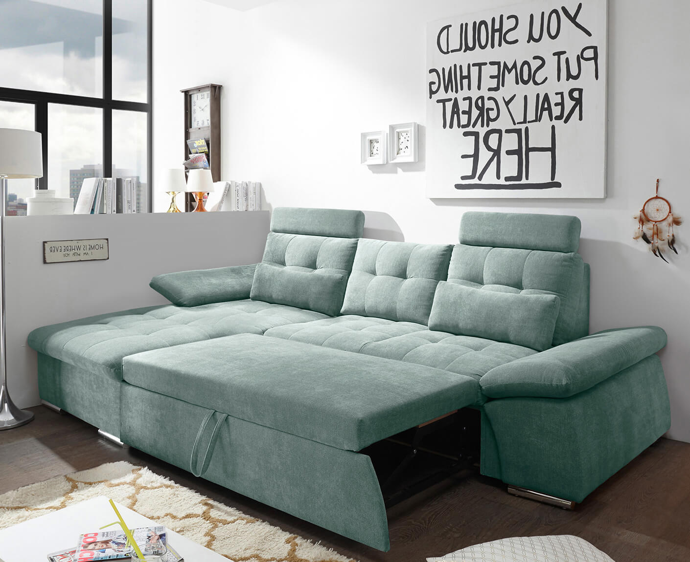 Nalo Ecksofa Longchair 268x170 cm, mit Schlaffunktion