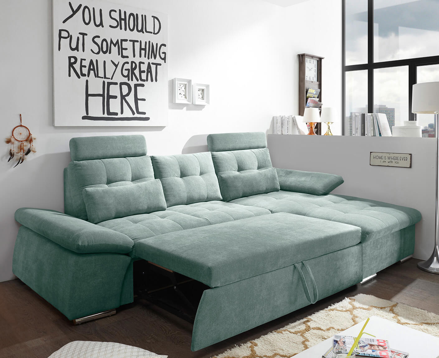 Nalo Ecksofa Longchair 268x170 cm, mit Schlaffunktion