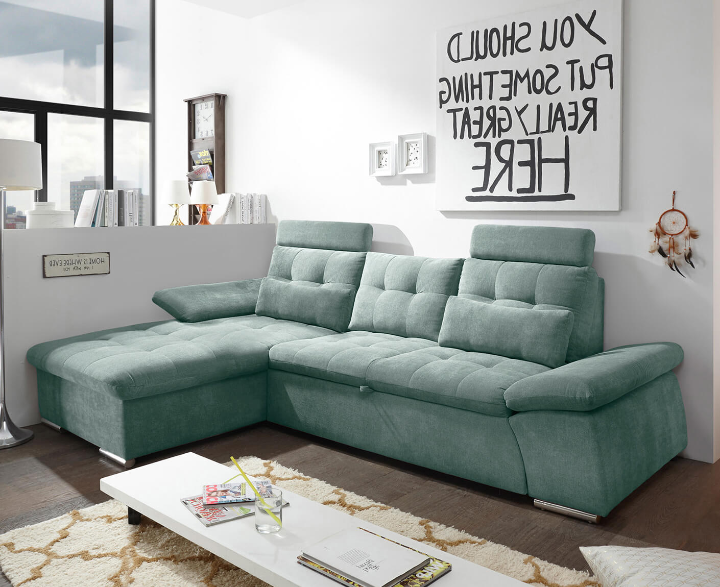 Nalo Ecksofa Longchair 268x170 cm, mit Schlaffunktion