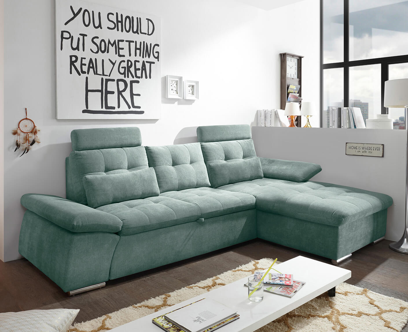 Nalo Ecksofa Longchair 268x170 cm, mit Schlaffunktion