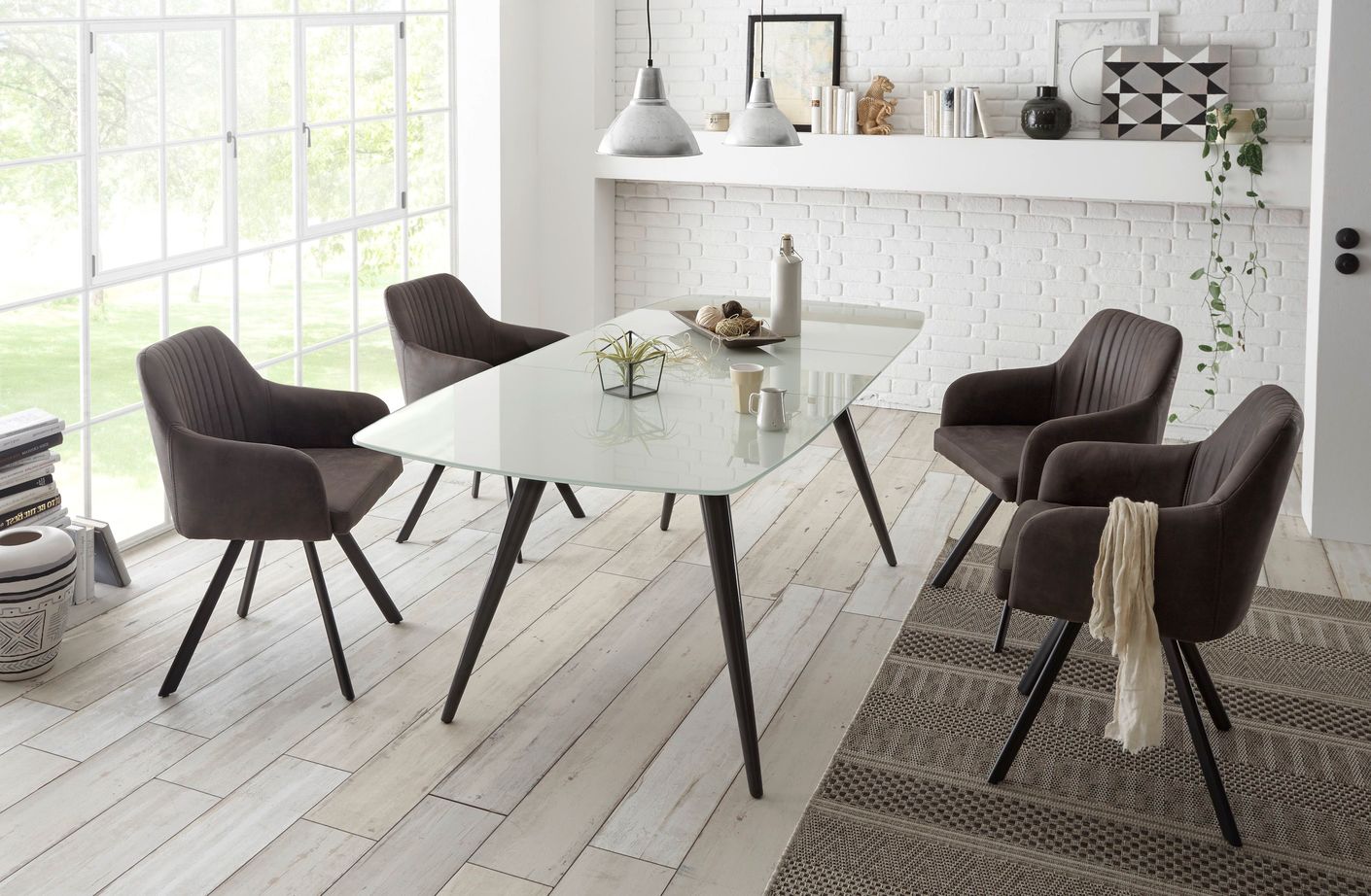 Esstisch ausziehbar 160 - 210 cm Glas