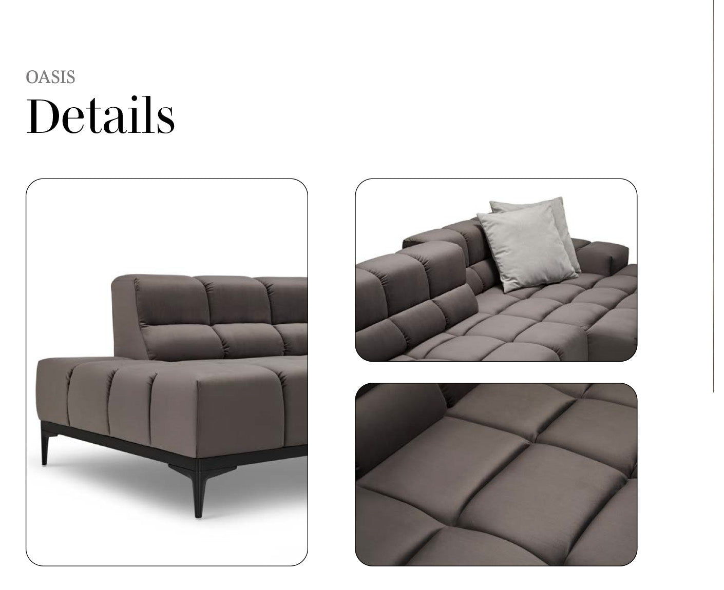 designwerk Oasis Ecksofa | 288 x 169 cm | Flachgewebe 3D-Effekt