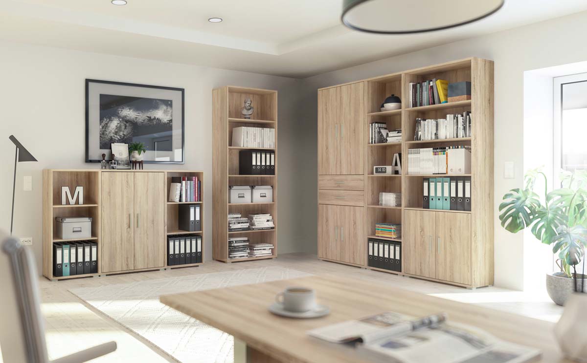 Office Line Aktenschrank 3OH 79 cm Eiche Sonoma