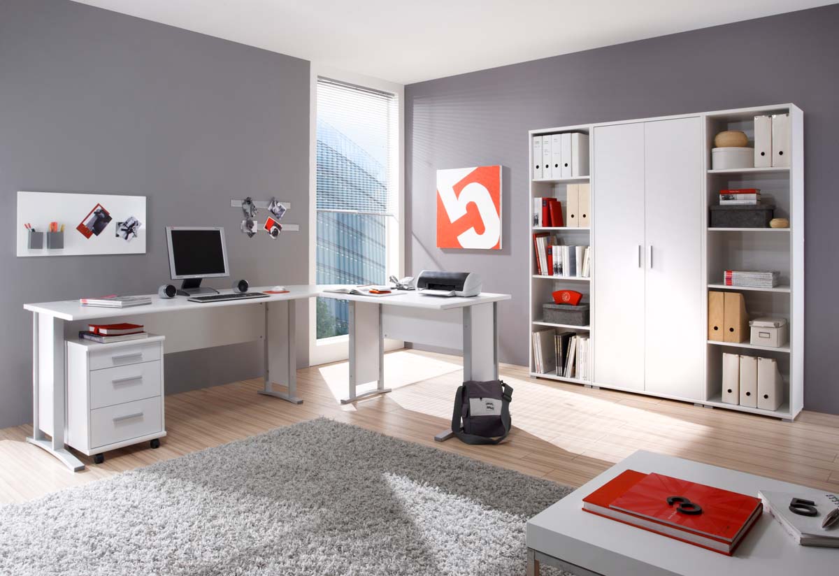 Office Line Winkelschreibtisch 220 x 170 cm Weiß