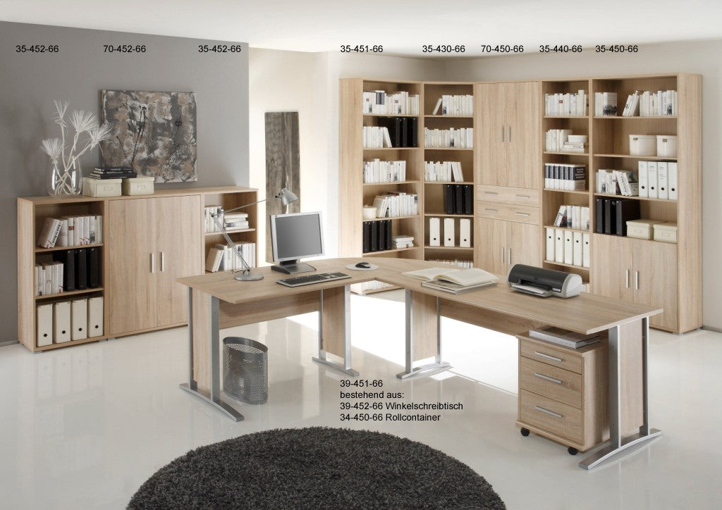 Office Line Kombischrank 6OH 79 cm mit Schubladen Eiche Sonoma
