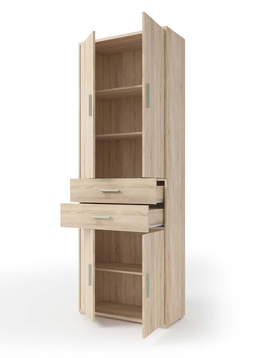 Office Line Kombischrank 6OH 79 cm mit Schubladen Eiche Sonoma