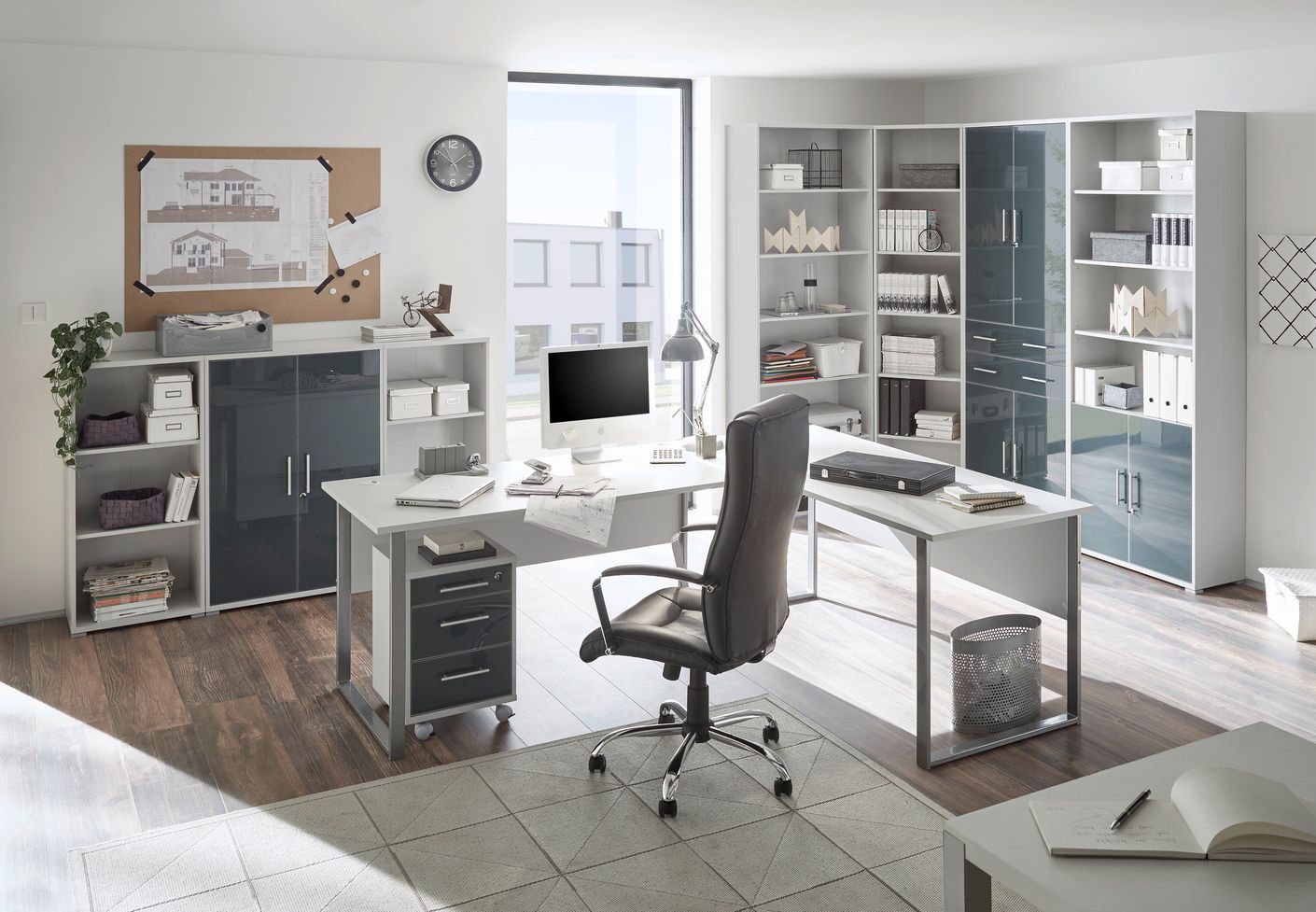 Office Lux Aktenregal 6 OH schmal Lichtgrau