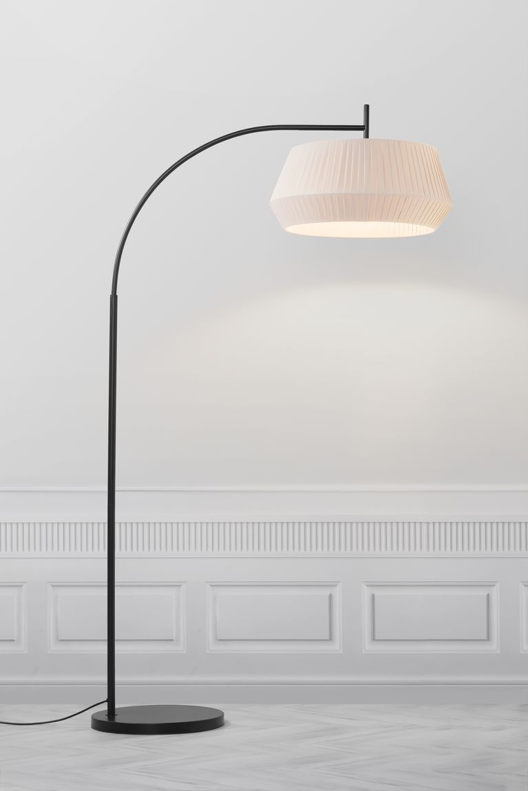 Dicte Stehlampe Leselampe Ø 53 cm Beige / Schwarz