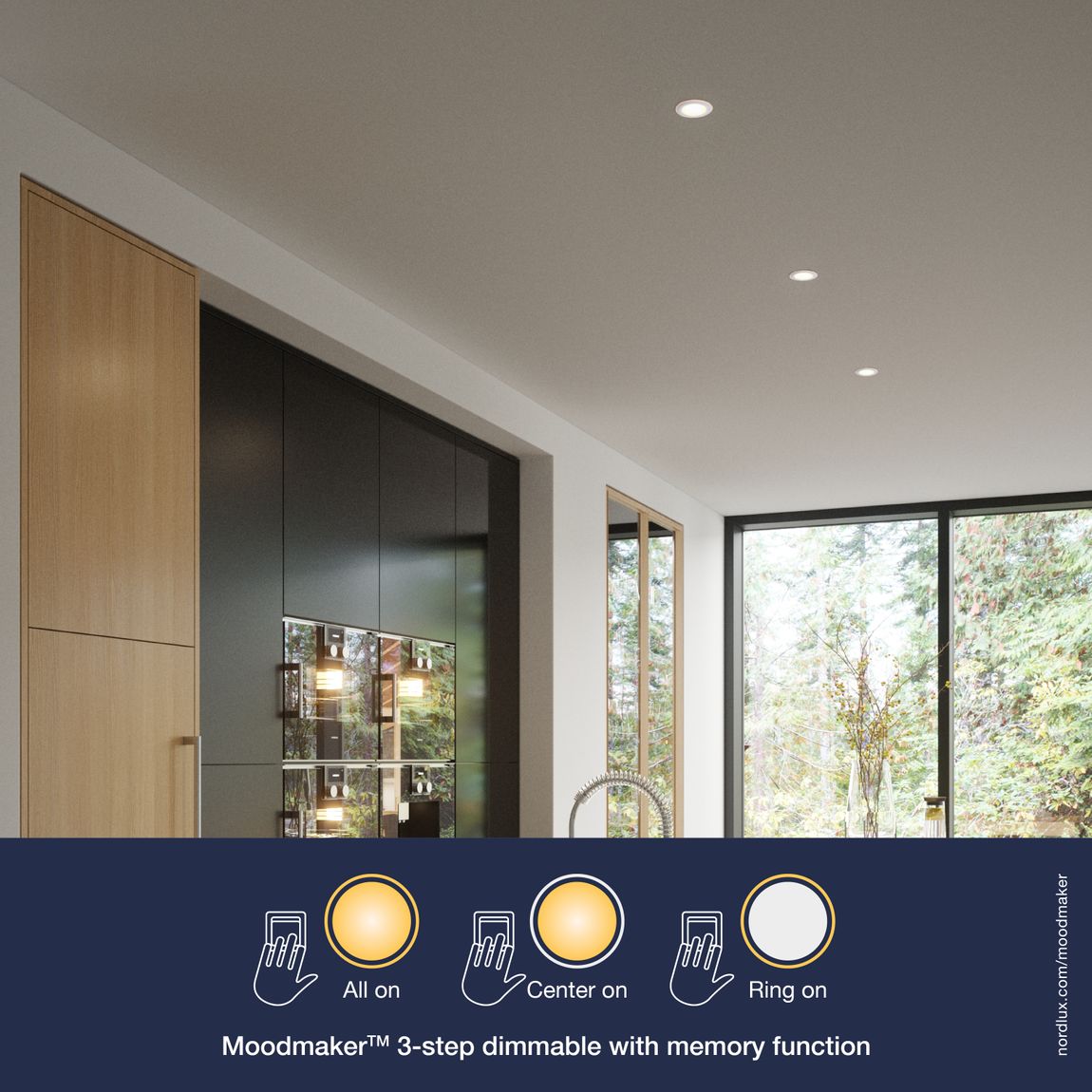 Elkton LED Einbaustrahler Ø 6,5 cm mit Moodmaker Dimmer Weiß