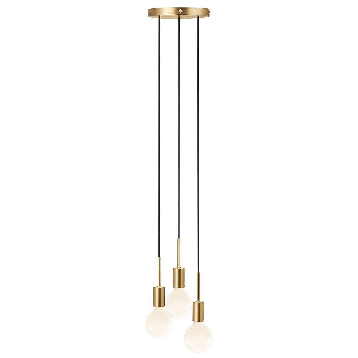 Paco Pendellampe Hängelampe 3-Lampen Schwarz Messing