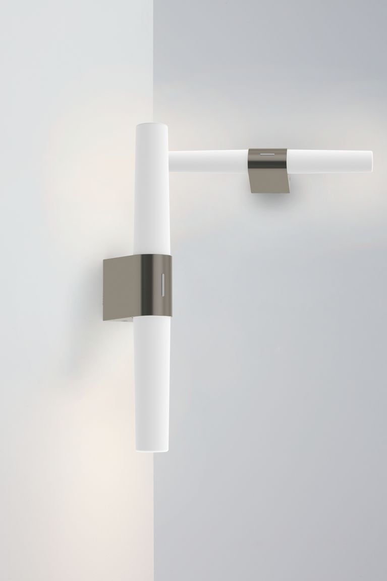 Helva Double Wandlampe mit Moodmaker Dimmer Weiß / Silber