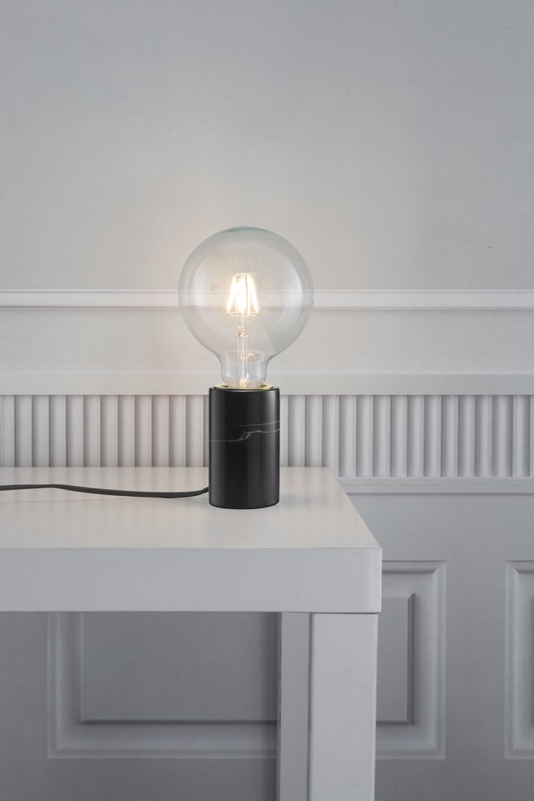 Siv Tischlampe Designerlampe Ø 6 cm Schwarz Marmor