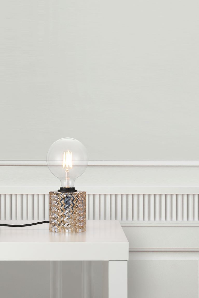 Hollywood Tischlampe Leselampe Ø 10 cm Bernstein / Schwarz