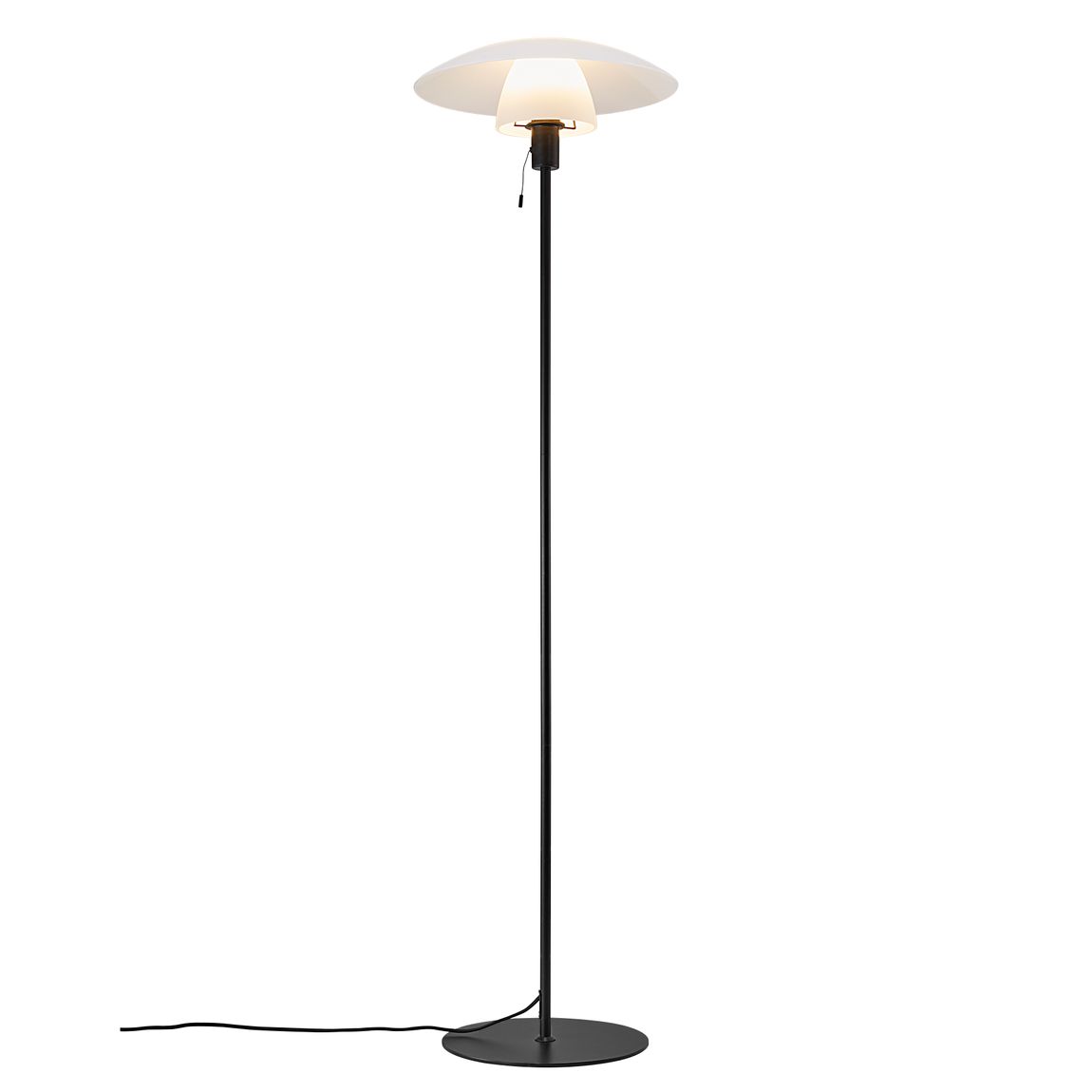 Verona Stehlampe Leselampe Ø 40 cm Opalweiß / Schwarz