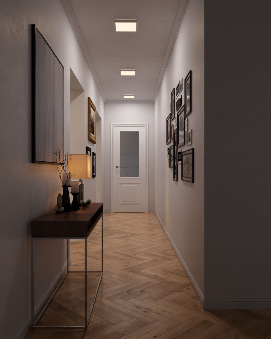 Oja Deckenlampe 29,4 x 29,4 cm Eckig mit Moodmaker Dimmer Weiß