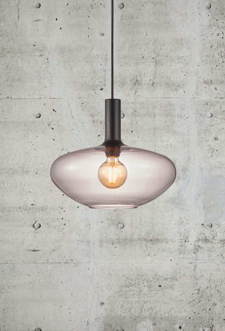 Alton Pendellampe Hängelampe Ø 35 cm Glas Grau