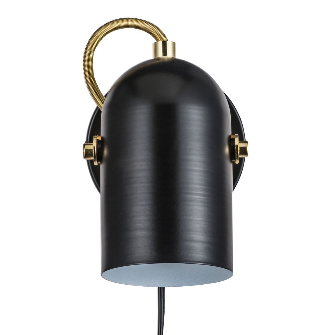 Lotus Wandlampe Leselampe Ø 6,6 cm Schwarz/Messing