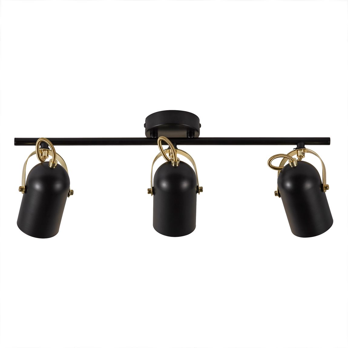 Lotus Deckenlampe 3er Spot 58 cm Schwarz/Messing