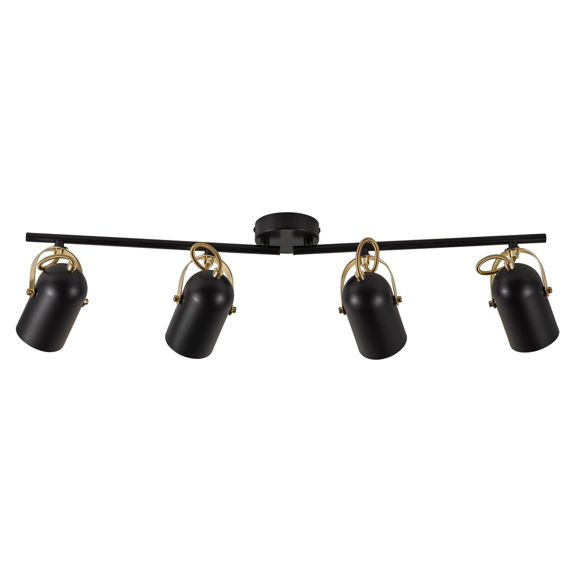 Lotus Deckenlampe 4er Spot 78 cm Schwarz/Messing