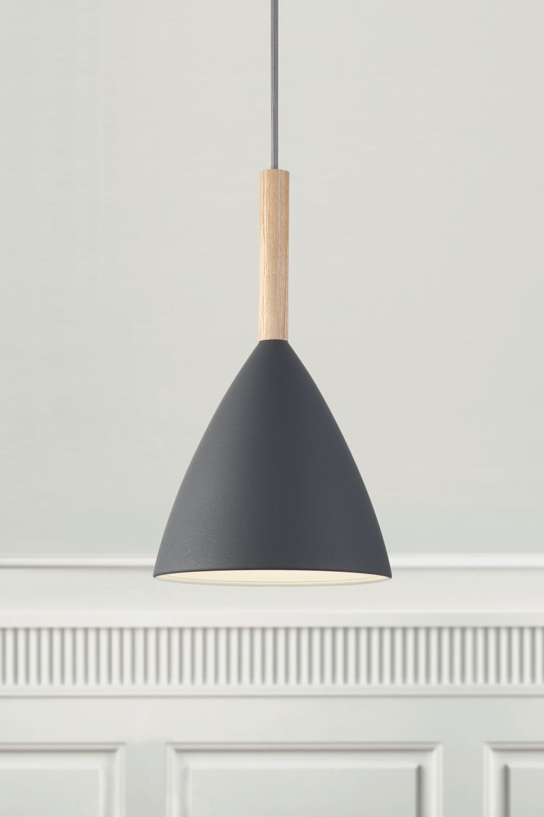 Pure Pendellampe Hängelampe Ø 20 cm Grau/Holz