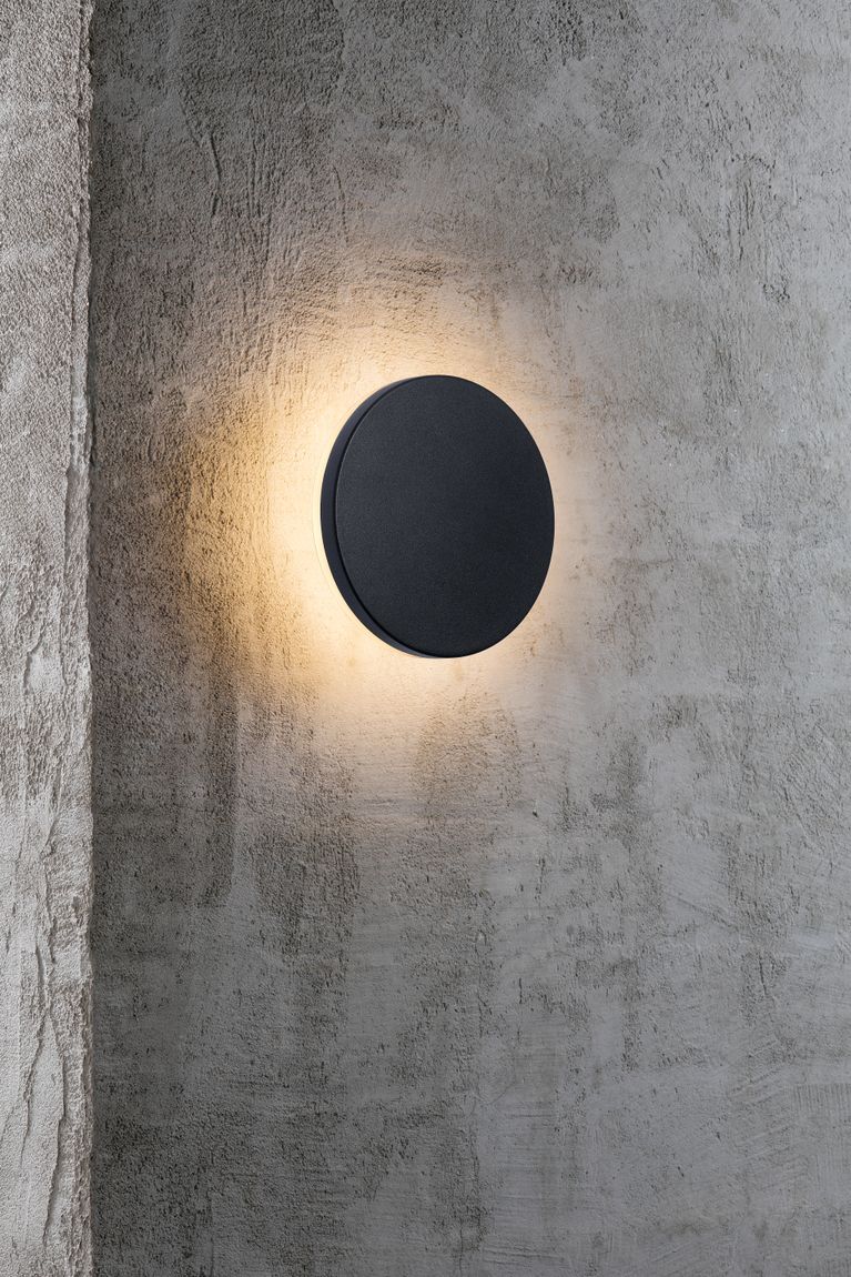 Artego Wandlampe Outdoor Ø 15 cm Schwarz