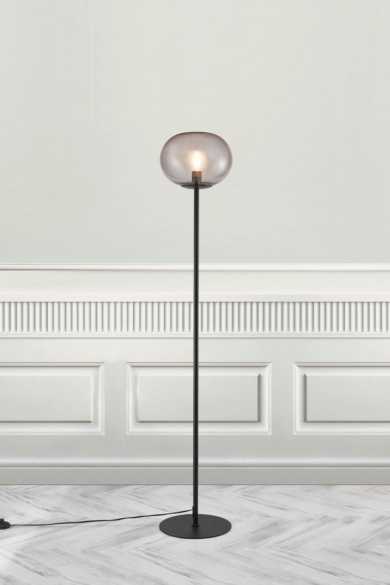 Alton Stehlampe Ø 28 cm Leselampe Rauch / Schwarz