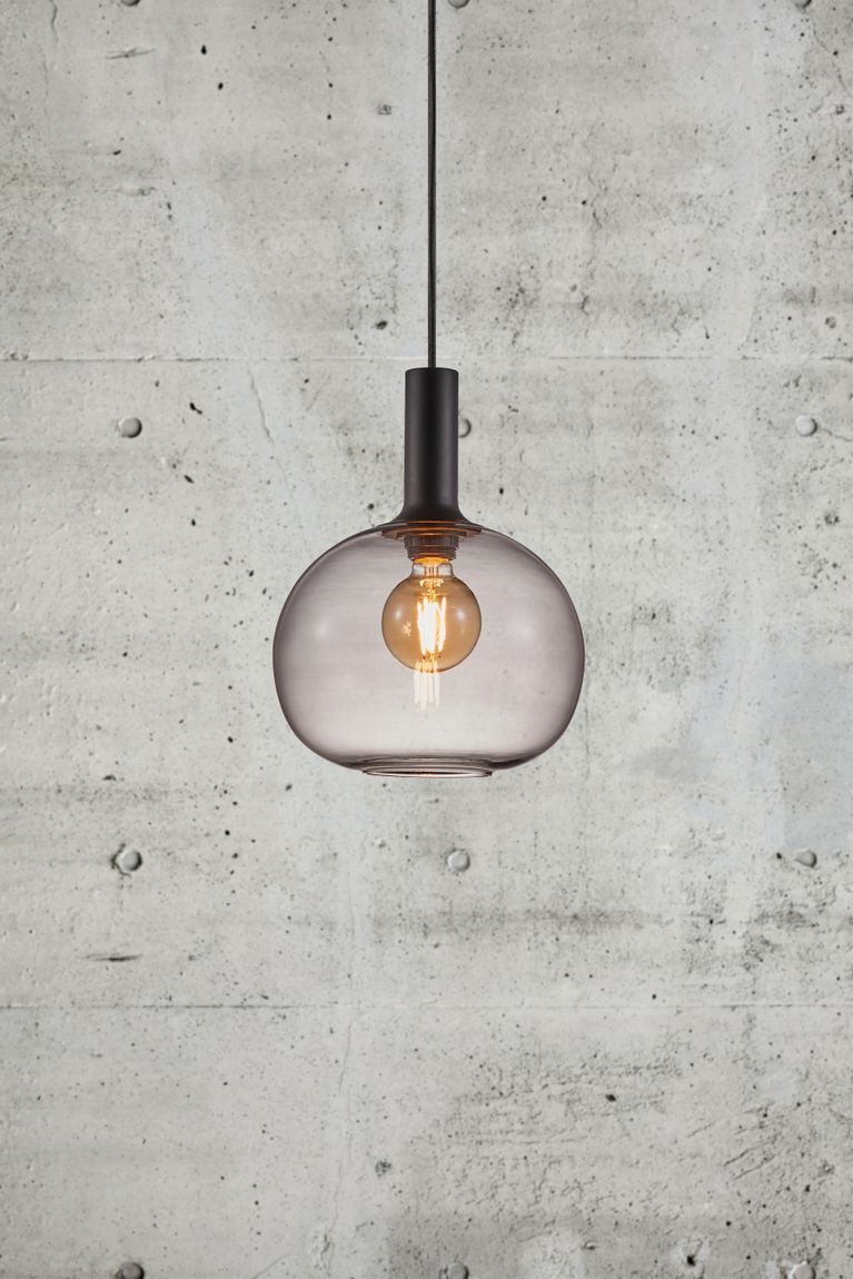 Alton Hängelampe Ø 25 cm Glas Grau