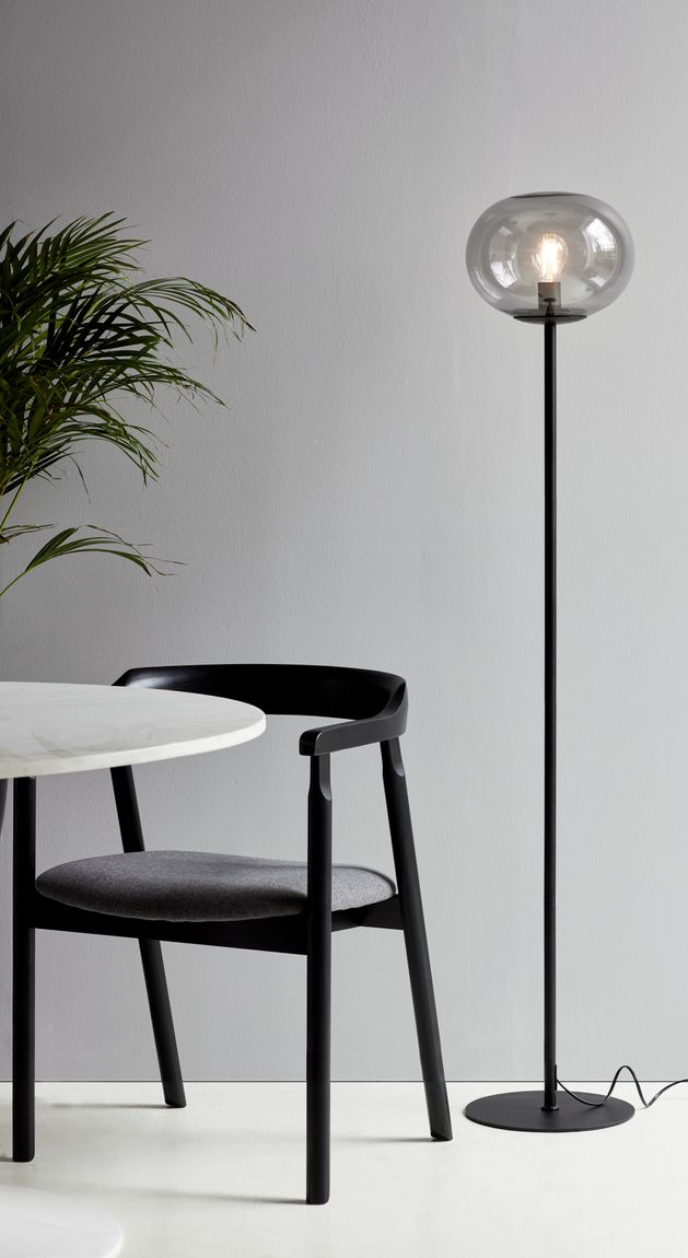 Alton Stehlampe Ø 28 cm Leselampe Rauch / Schwarz