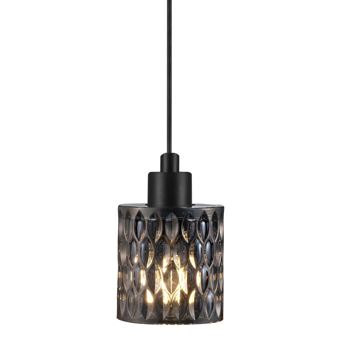 Hollywood Hängelampe Pendellampe Ø 10 cm Rauch / Schwarz
