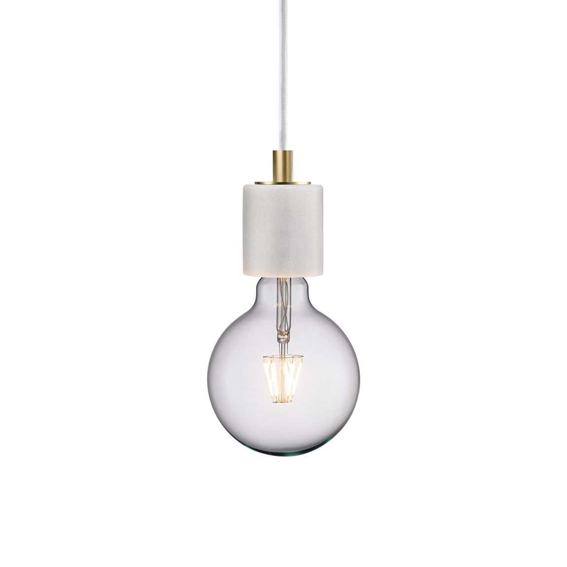 Siv Pendellampe Designerlampe Ø 6 cm Weiß Marmor