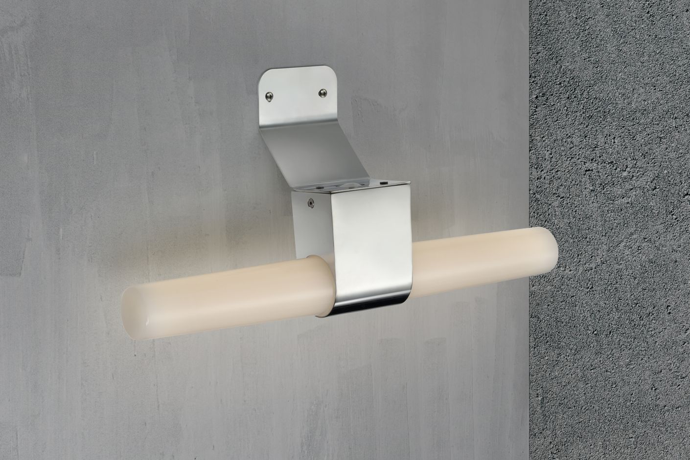 Helva Double Wandlampe mit Moodmaker Dimmer Weiß / Silber