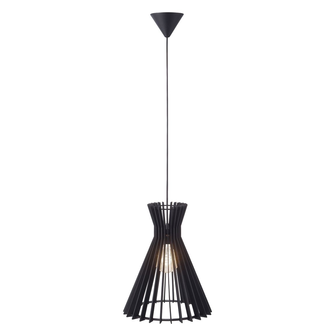 Groa Pendellampe Hängelampe Ø 34 cm Schwarz/Holz