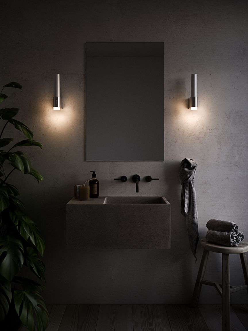 Helva Night Wandlampe mit Moodmaker Dimmer Weiß / Chrom