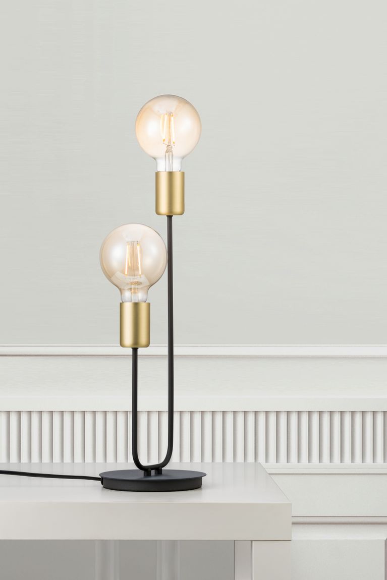 Josefine Tischlampe Leselampe Ø 4,2 cm Schwarz / Messing