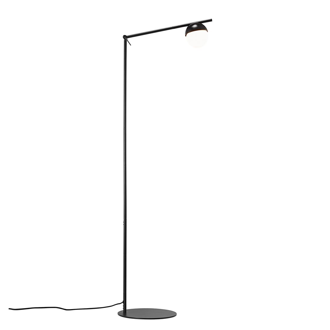 Contina Stehlampe Leselampe Ø 10 cm Opalweiß / Schwarz