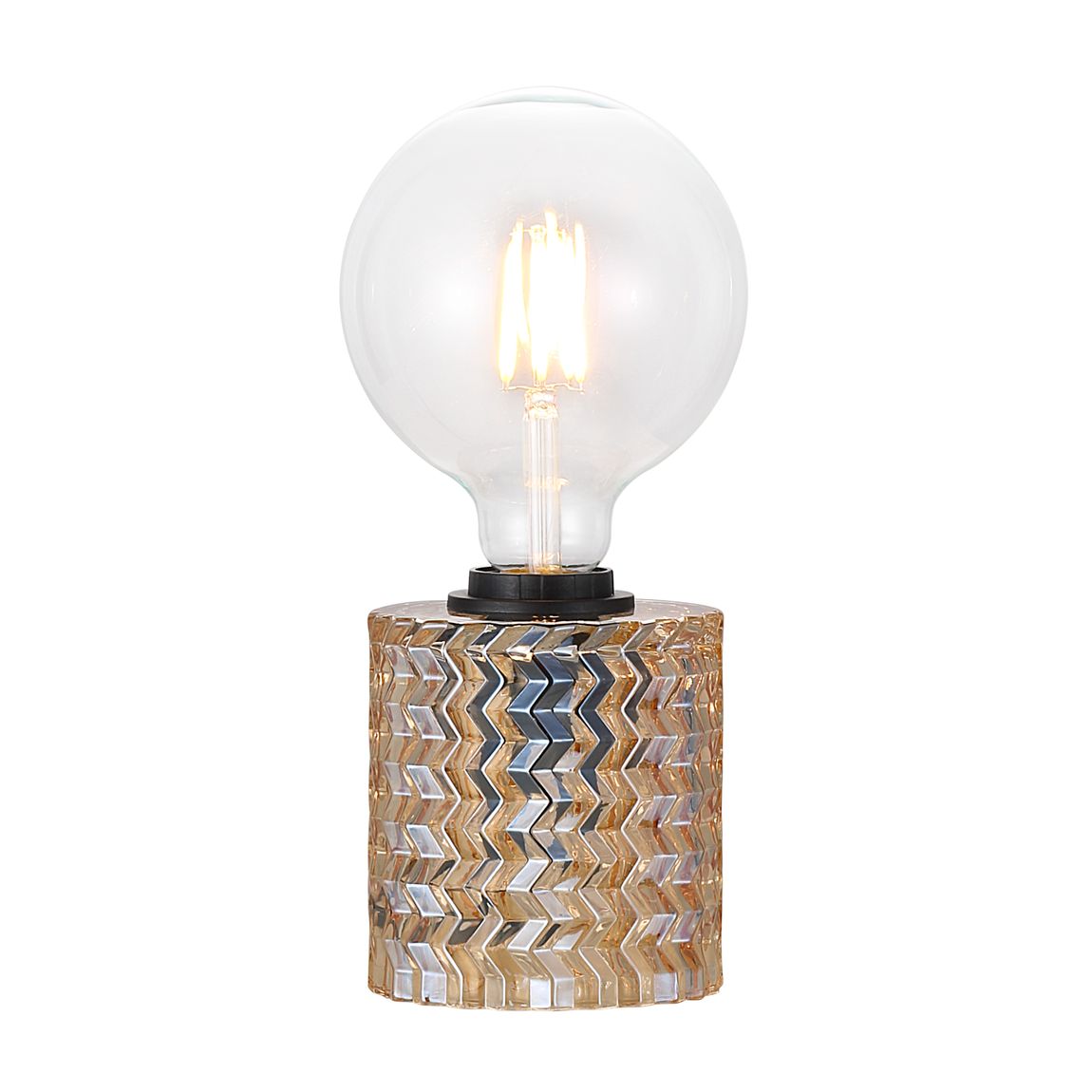Hollywood Tischlampe Leselampe Ø 10 cm Bernstein / Schwarz