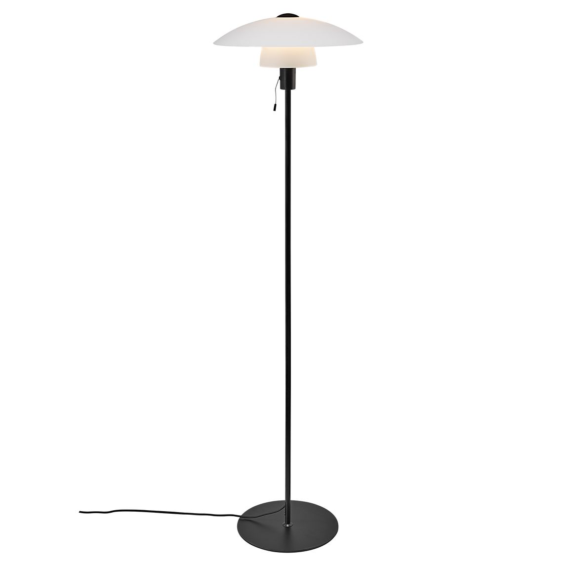 Verona Stehlampe Leselampe Ø 40 cm Opalweiß / Schwarz