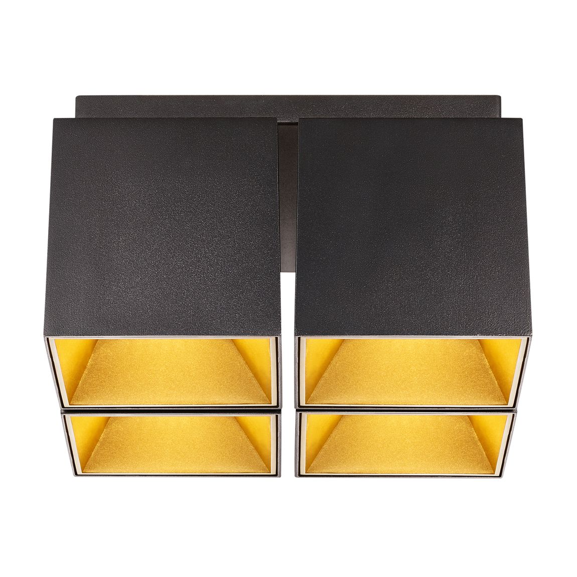 Ethan 4er Anbauspot Deckenlampe 21,6 x 21,6 cm Schwarz Matt