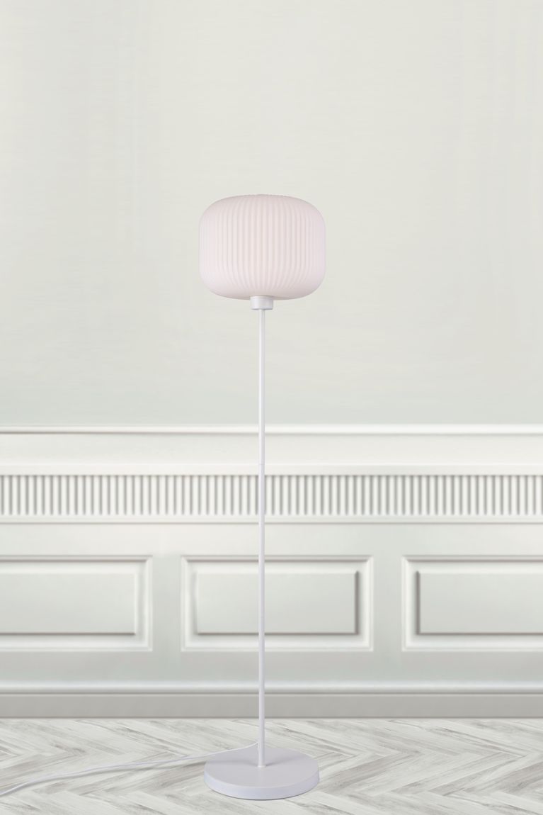 Milford Stehlampe Leselampe Ø 30 cm Weiß