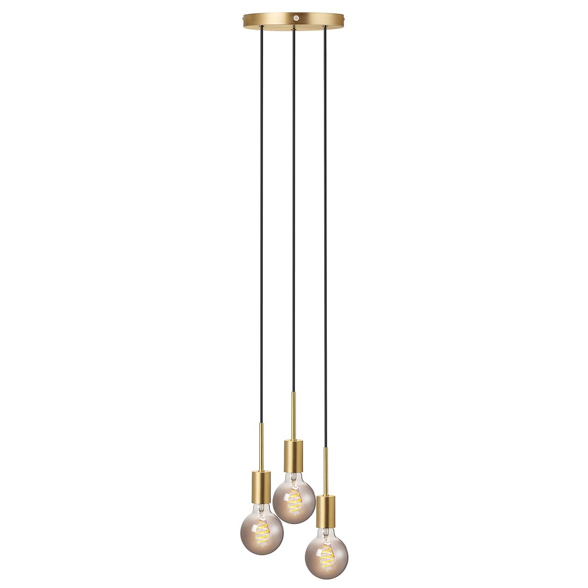 Paco Pendellampe Hängelampe 3-Lampen Schwarz Messing