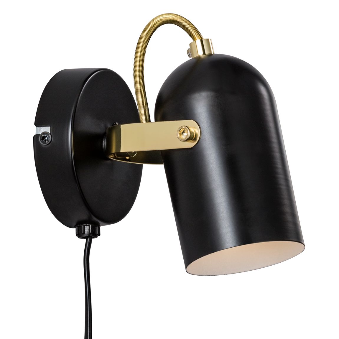 Lotus Wandlampe Leselampe Ø 6,6 cm Schwarz/Messing