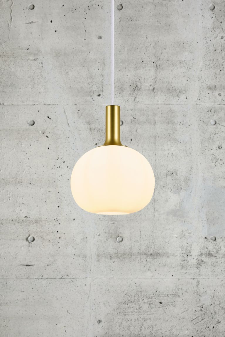 Alton Hängelampe Pendellampe Ø 25 cm Opalweiß/Messing