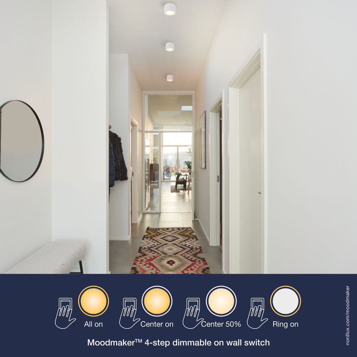 Fallon LED-Spots mit Moodmaker Dimmer Weiß/Silber