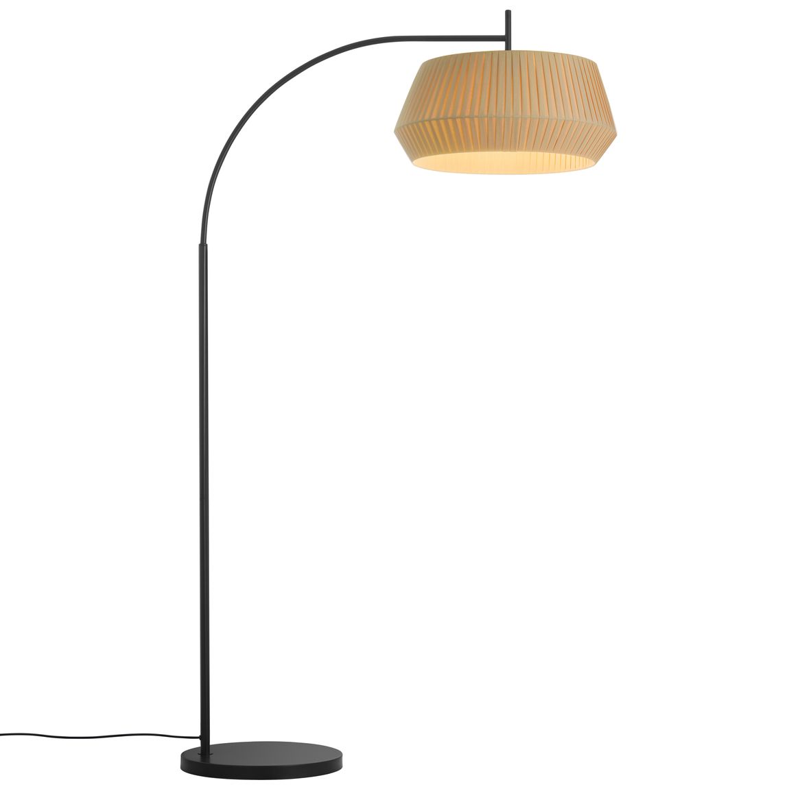 Dicte Stehlampe Leselampe Ø 53 cm Beige / Schwarz