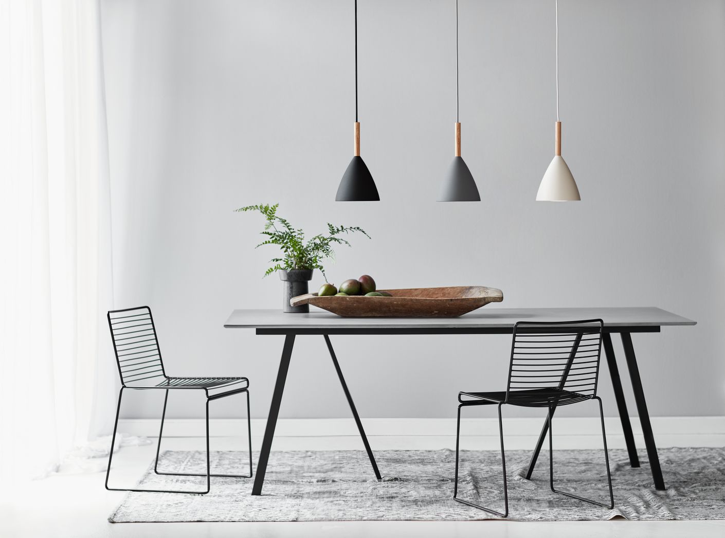 Pure Pendellampe Hängelampe Ø 20 cm Grau/Holz