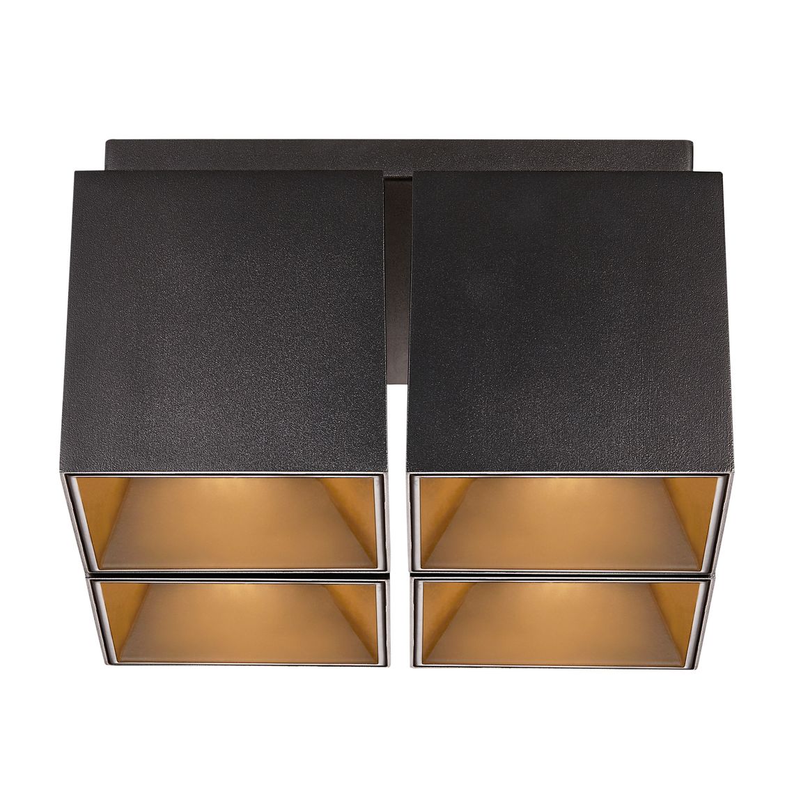 Ethan 4er Anbauspot Deckenlampe 21,6 x 21,6 cm Schwarz Matt